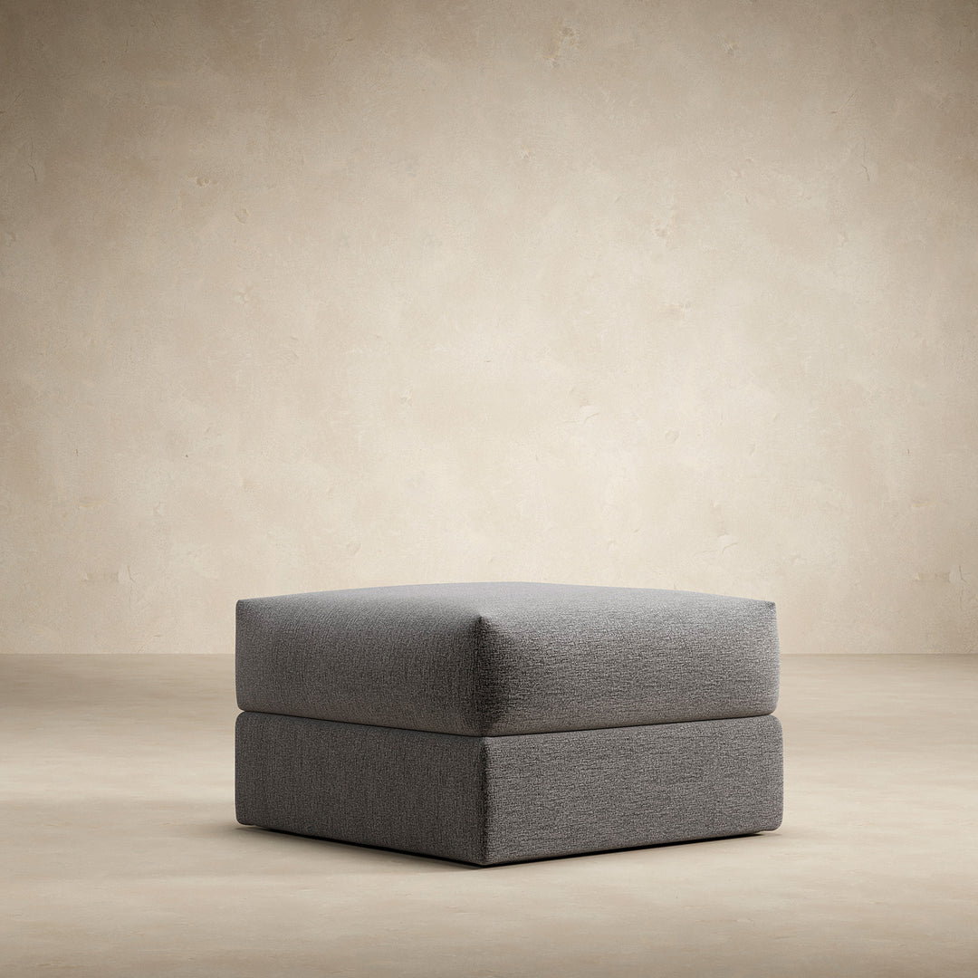 warm grey storage ottoman