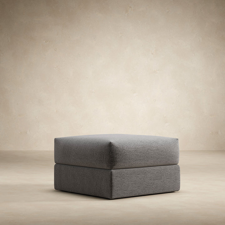 warm grey storage ottoman