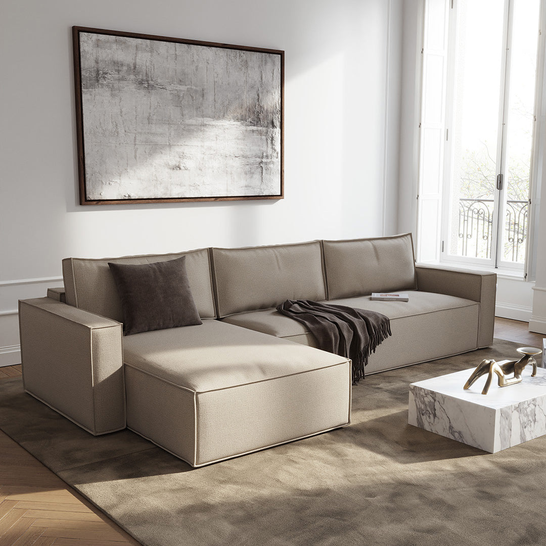 Play Storage Sofa Bed with Chaise - Standard Arms (Queen)