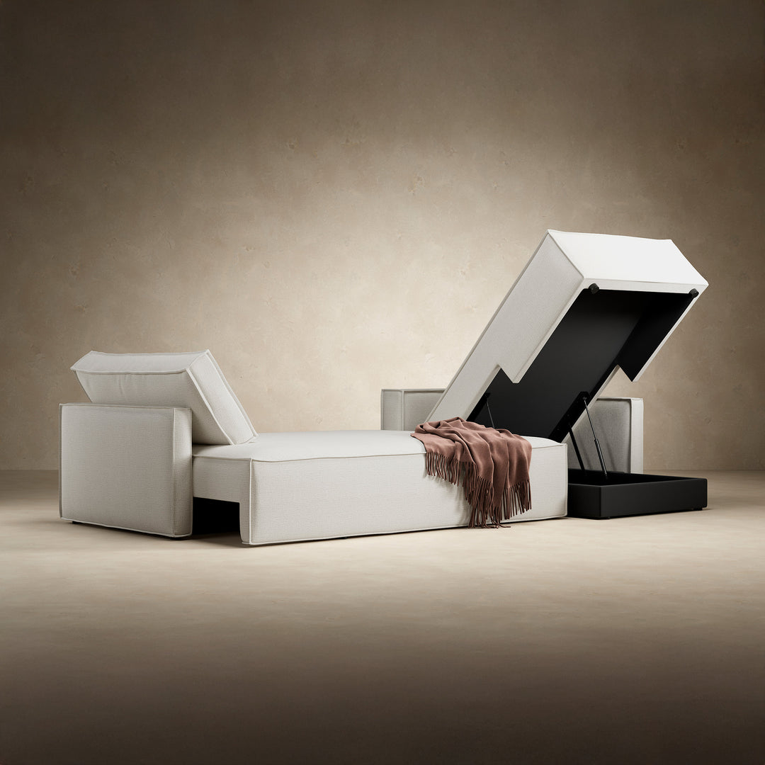 Play Storage Sofa Bed with Chaise - Slim Arms (Queen)