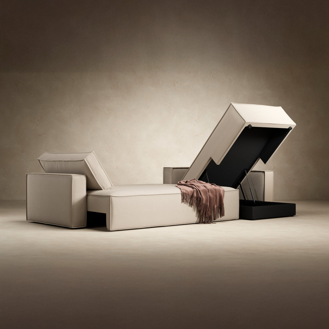 Play Storage Sofa Bed with Chaise - Standard Arms (Queen)