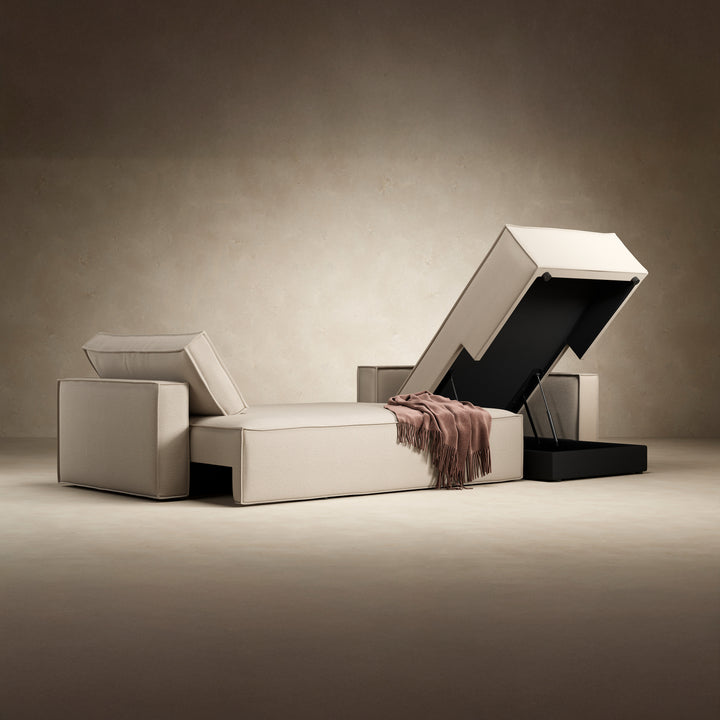 Play Storage Sofa Bed with Chaise - Standard Arms (Queen)