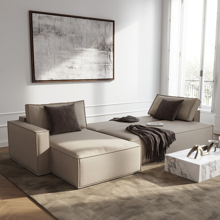 Play Storage Sofa Bed with Chaise - Standard Arms (Queen)