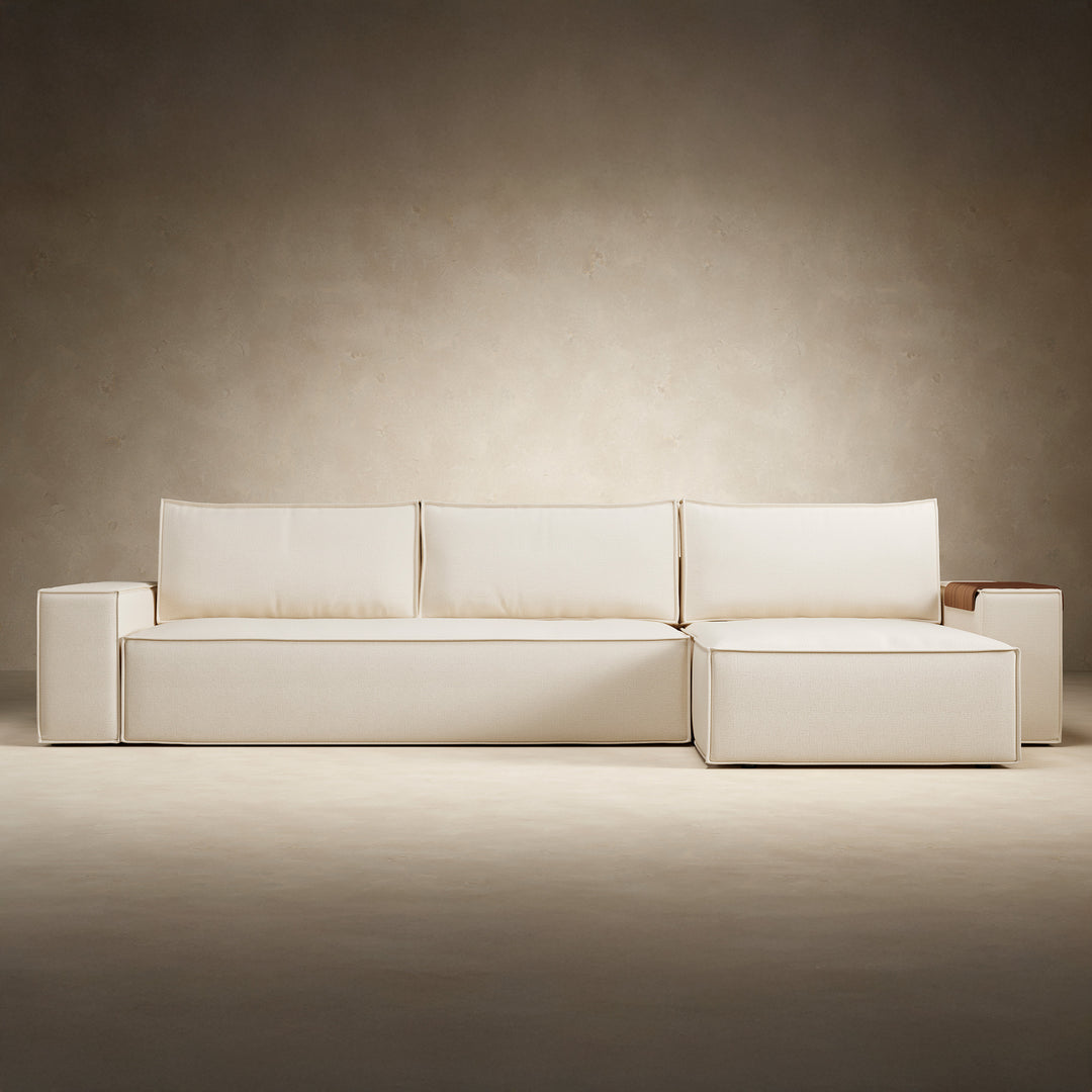 Play Storage Sofa Bed with Chaise - Wide Arms (Queen)