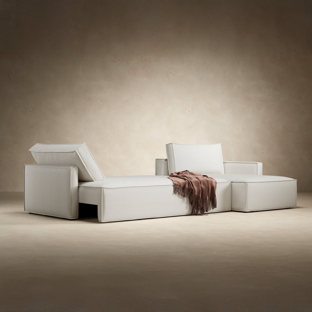 Play Storage Sofa Bed with Chaise - Slim Arms (Queen)