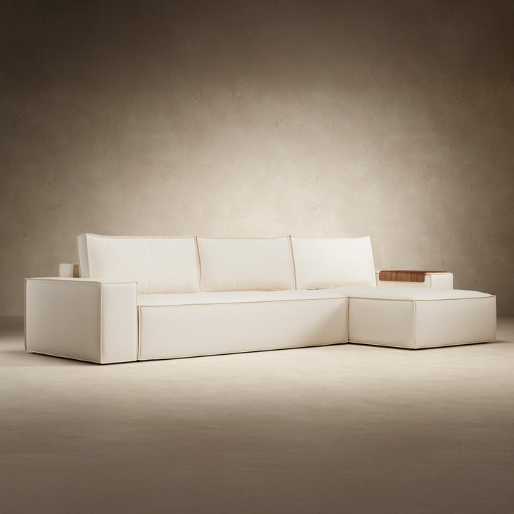 Play Storage Sofa Bed with Chaise - Wide Arms (Queen)